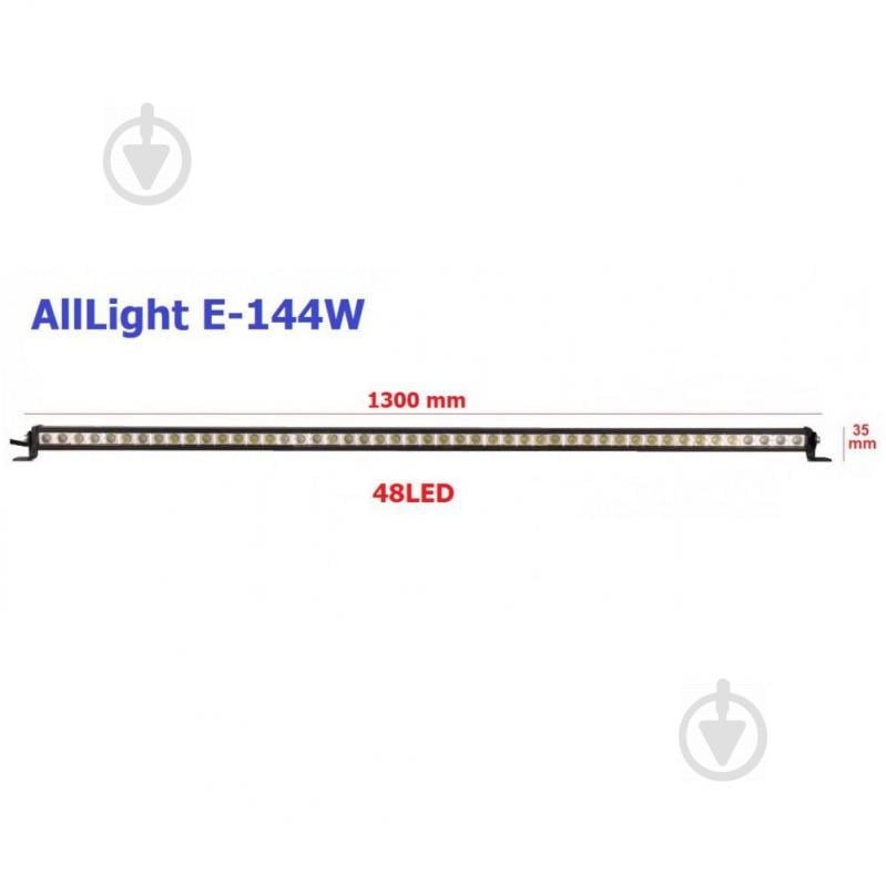 Светодиодная фара AllLight E-144W однорядная 46chip OSRAM 3535 spot 9-30V