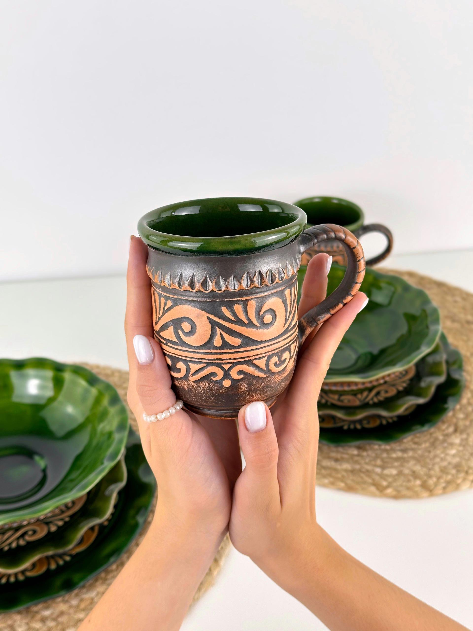 Набор глиняной посуды для обеда на 2 человек Гражда Коричневый (17019-8) - фото 8 Набор глиняной посуды для обеда на 2 человек Гражда Коричневый (17019-8) - фото 8