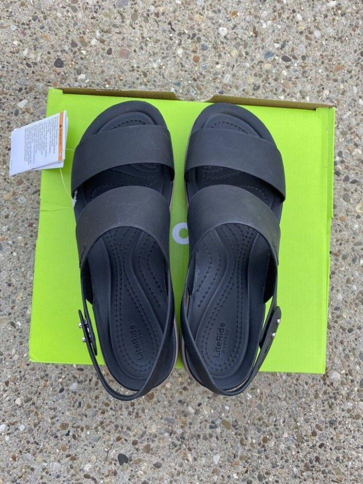 Сандали женские Crocs Brooklyn Low Wedge р. 39/40 Black/Mushroom (14856) - фото 6