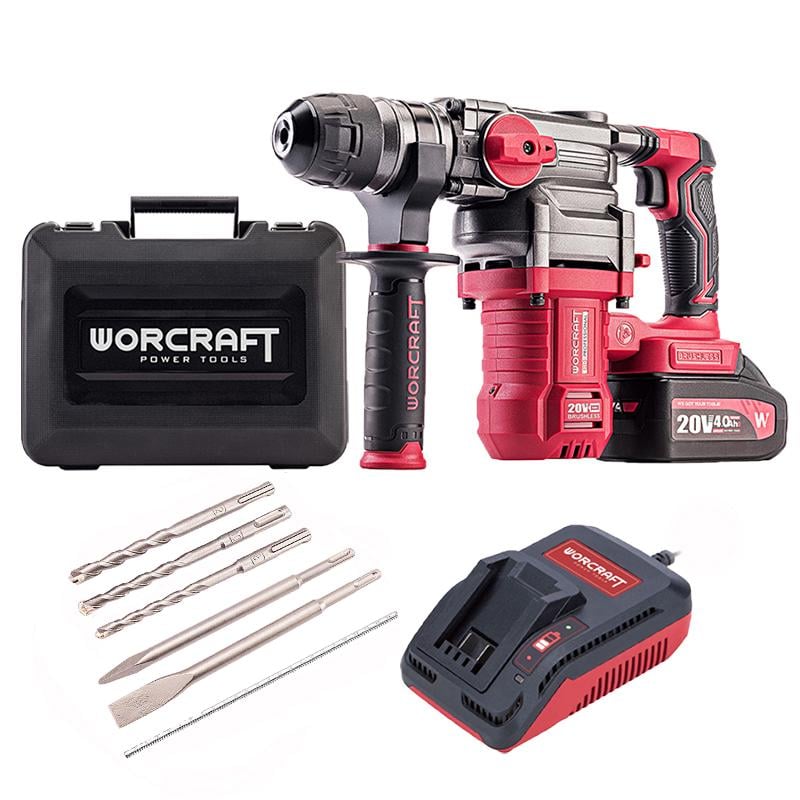 Перфоратор аккумуляторный бесщеточный бочковой Worcraft CRH-S20LIBDM (13288)