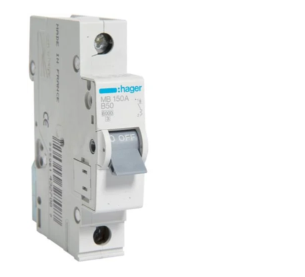 Автоматический выключатель Hager MBN150 50А 1р (27108802)