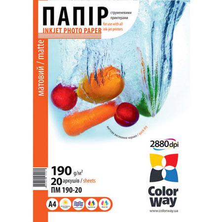Фотобумага ColorWay Matte A4 190 г/м² 20 листов (PM190020A4) Фотобумага ColorWay Matte A4 190 г/м² 20 листов (PM190020A4)