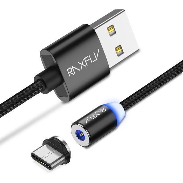 Кабель для зарядки магнитный Raxfly LED Magnetic RAX118554 Type-C Черный