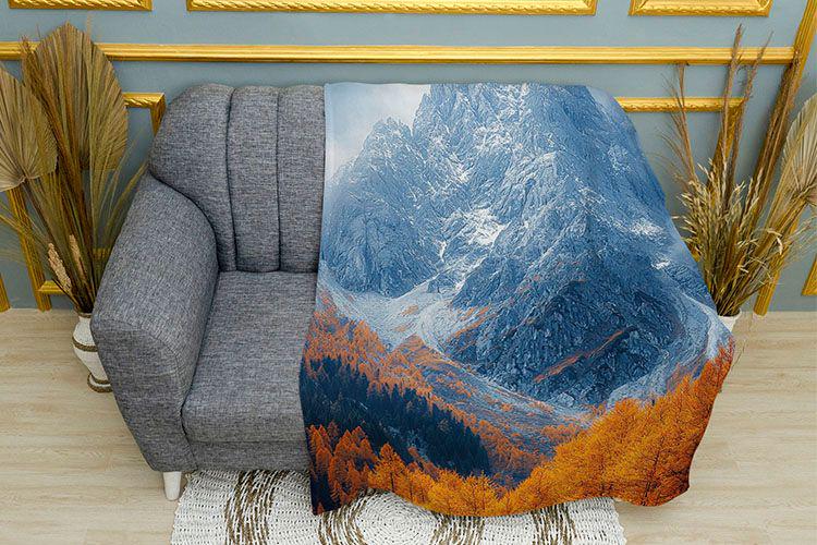 Плед 3D Bright autumn Mountains плюш однослойный 150х210 см (114305-1)