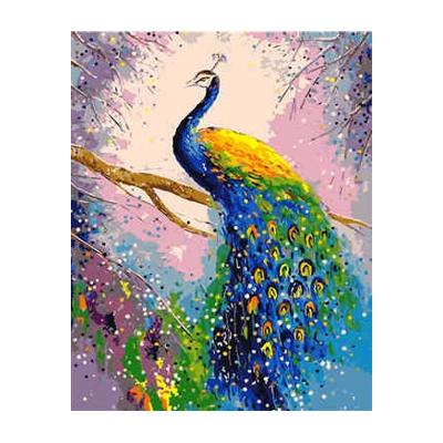 Набор для росписи по номерам Strateg Сказочный Павлин 40х50 см (VA-1326-mt)
