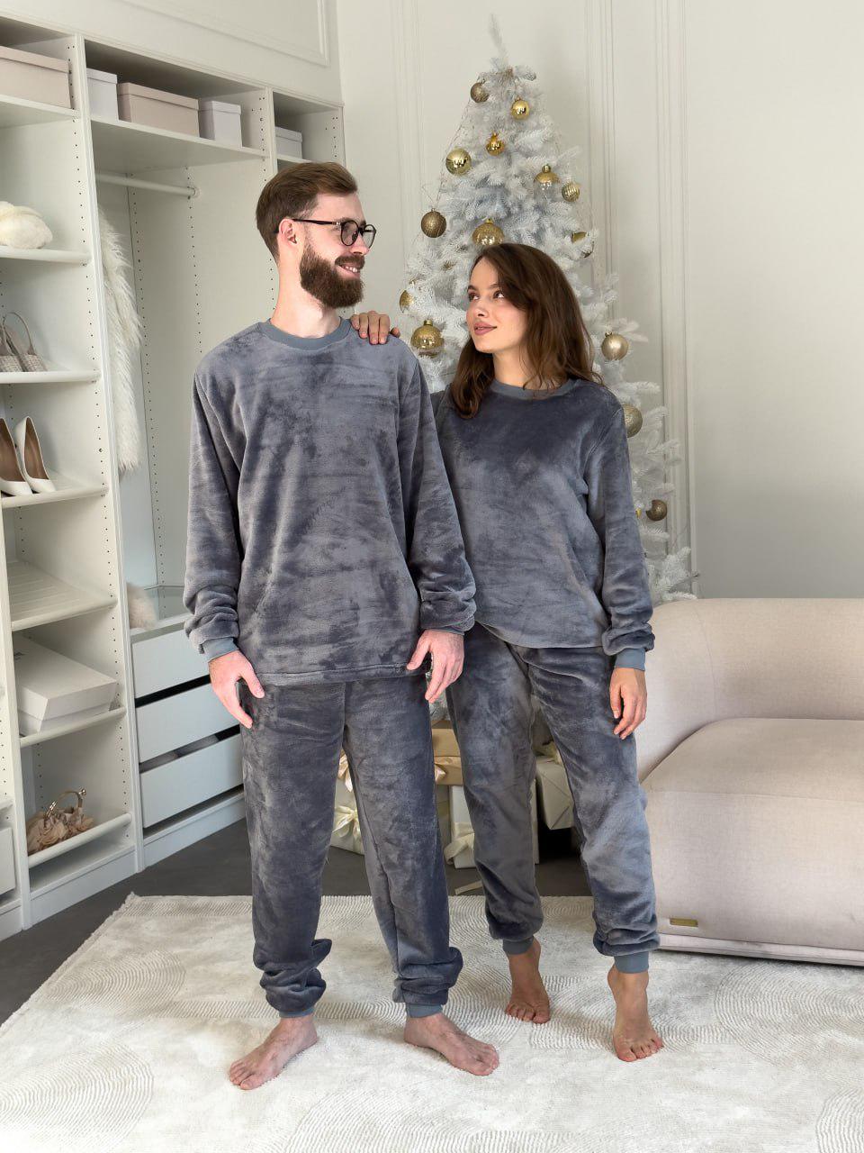 Пижамы парные мужская и женская Теплик XL Серый (VEL03031) - фото 1