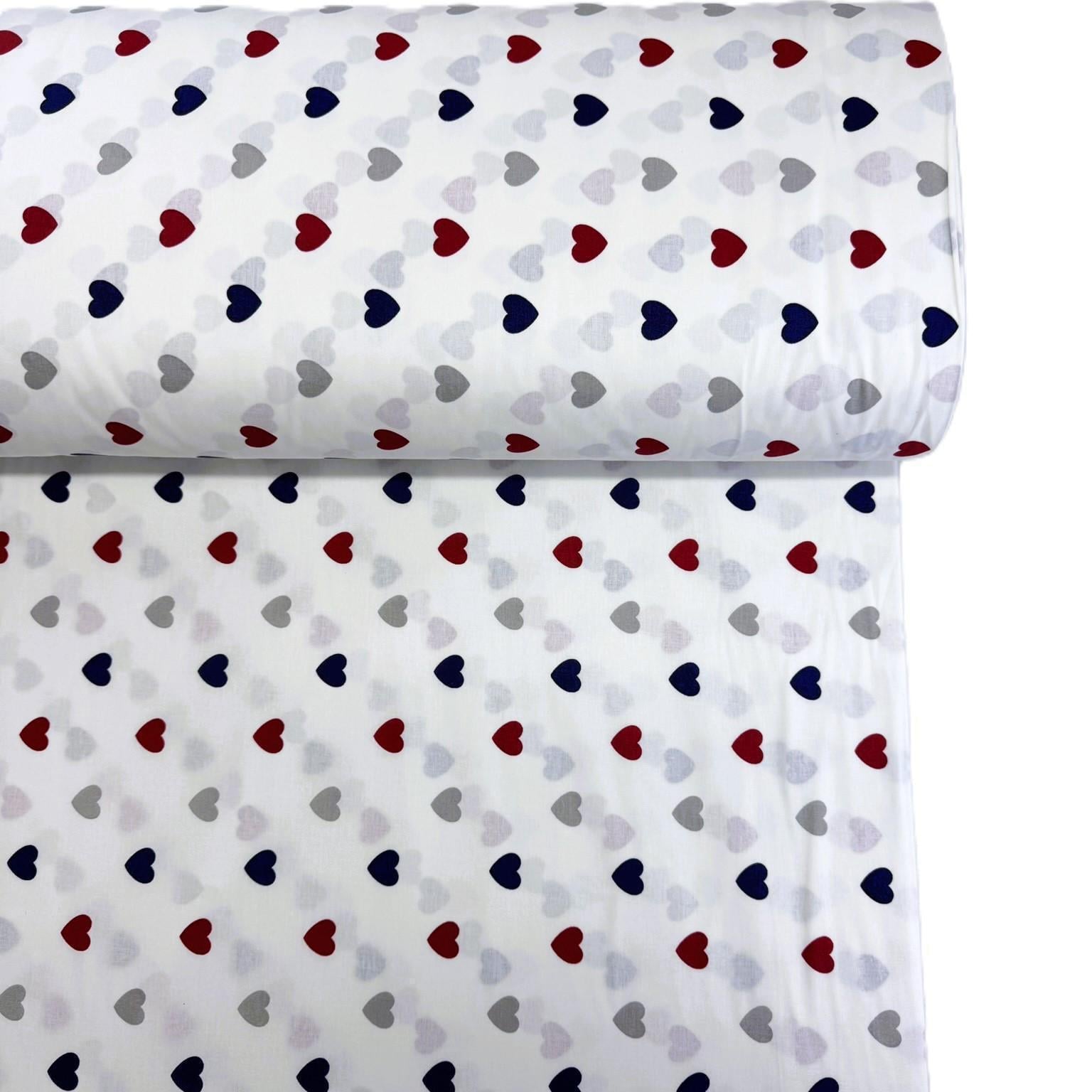 Ткань для постельного белья ранфорс сердца 240 см Белый (3-24100V13 03352)