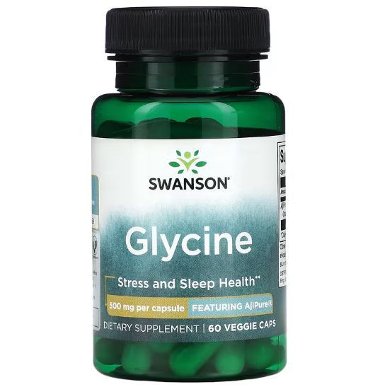 Глицин Swanson Glycine Featuring AjiPure 500 мг 60 капсул