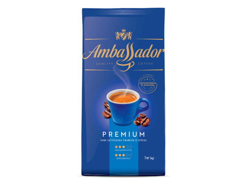 Кофе в зернах Ambassador Premium пакет 1000 г (am.53233)