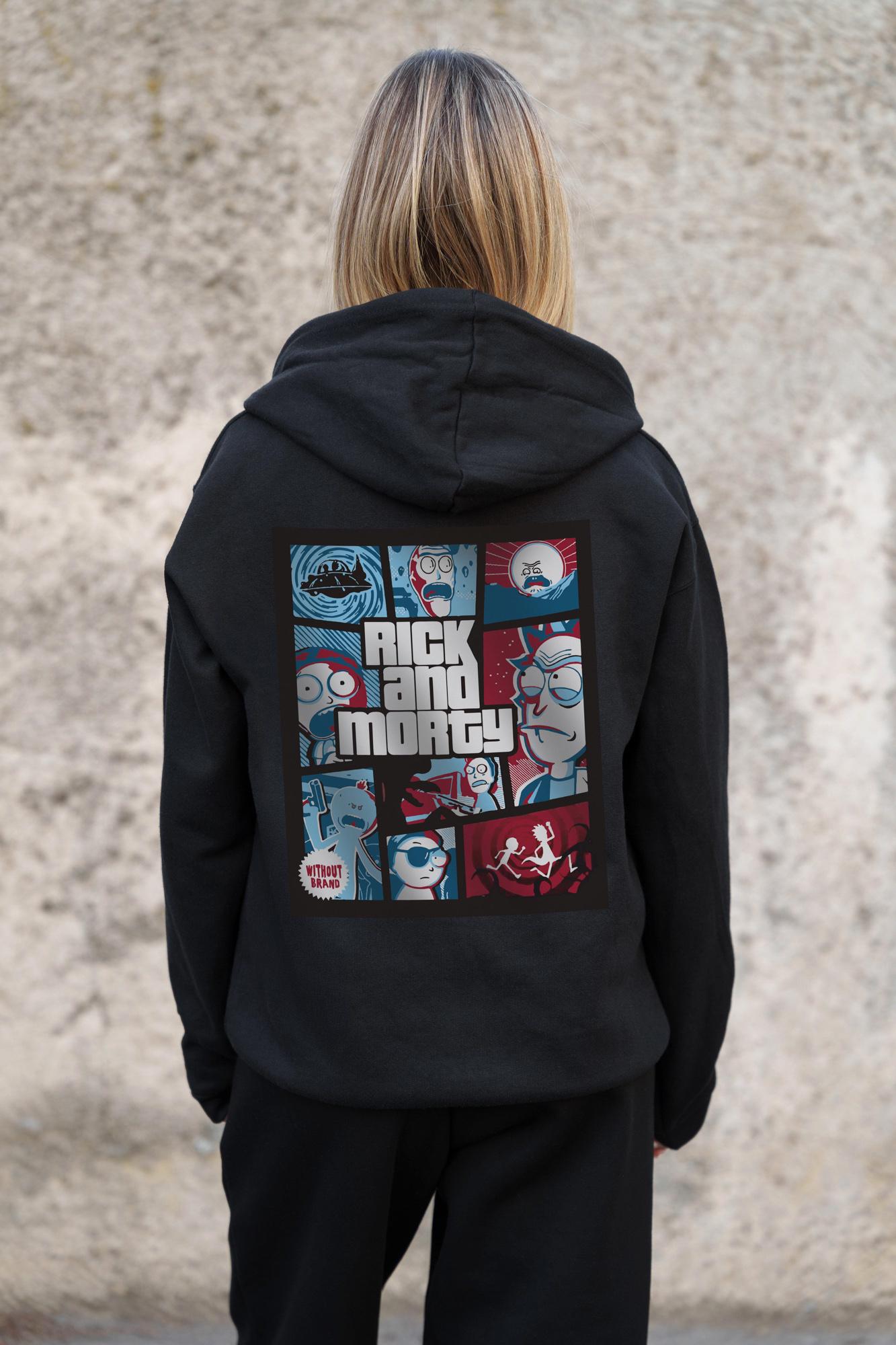 Худи-зип с принтом Without Rick and Morty Kane S/M Black (S/M8055852) - фото 10 Худи-зип с принтом Without Rick and Morty Kane S/M Black (S/M8055852) - фото 10