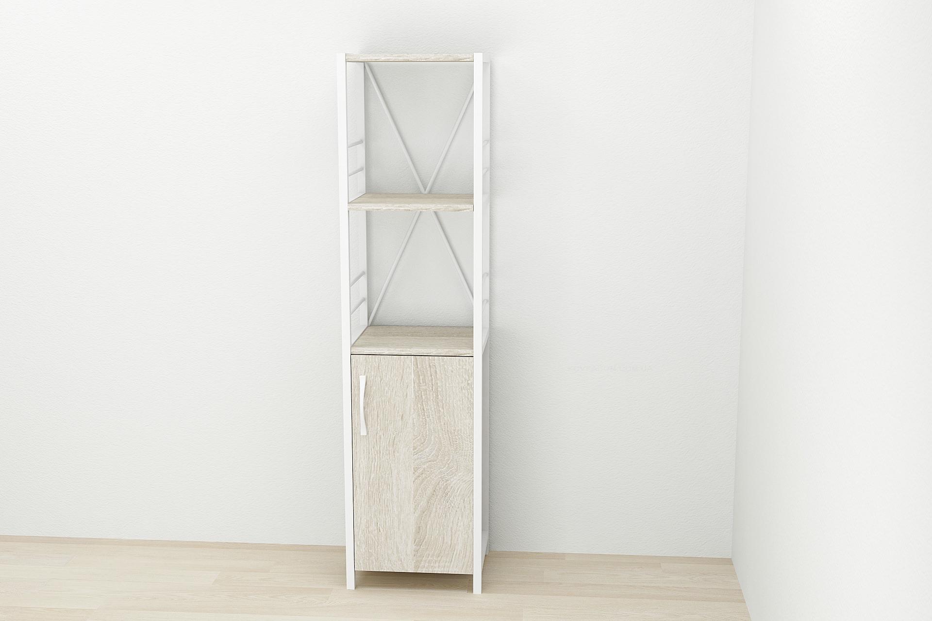 Етажерка Ferrum-decor Конект 3/34 з тумбою ДСП 144x34x28 см Білий/Сонома (FRD-104431) - фото 2 Етажерка Ferrum-decor Конект 3/34 з тумбою ДСП 144x34x28 см Білий/Сонома (FRD-104431) - фото 2