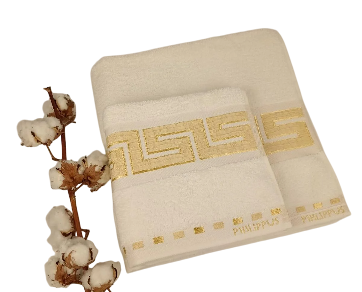 Набор полотенец Philippus Krinkil Greek Cross Cotton подарочная коробка 2 шт. Белый (Е261)