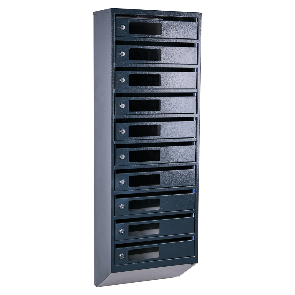 Почтовый ящик Галиндустрия ЯП10С на 10 секций 1150x390x200 мм Антрацитовый (21005610)