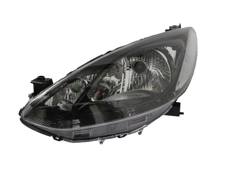Фара передняя левая Mazda 2 2007-2014 H4 черная рамка (216-1156L-LDEM2)
