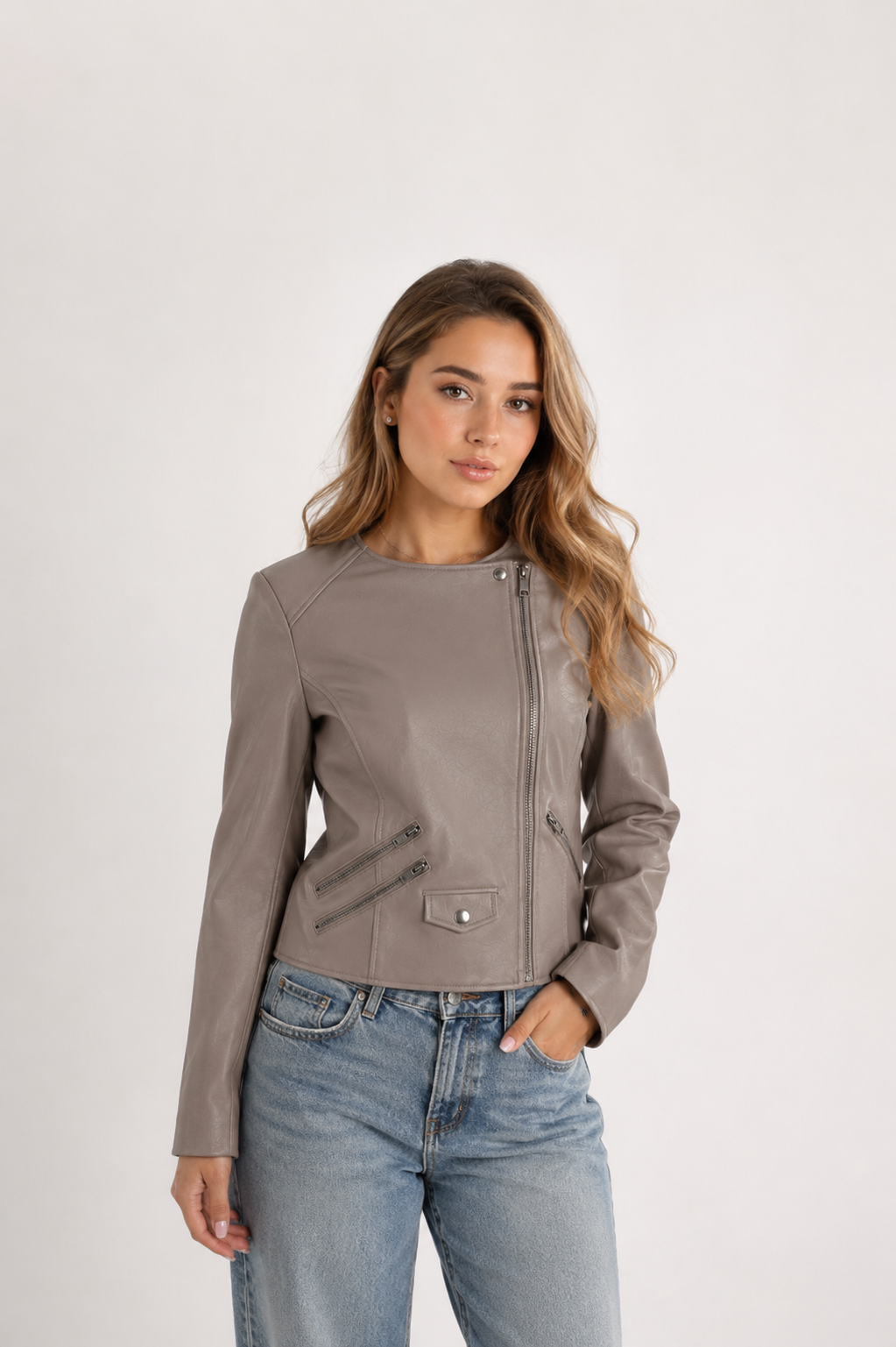 Куртка косуха женская Mango S Мокко (26127584)