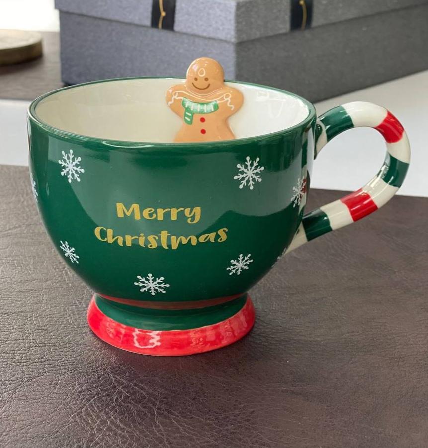 Кружка Olens Солодке Різдво керамічна 520 мл Зелений (8030-301) - фото 1 Кружка Olens Солодке Різдво керамічна 520 мл Зелений (8030-301) - фото 1
