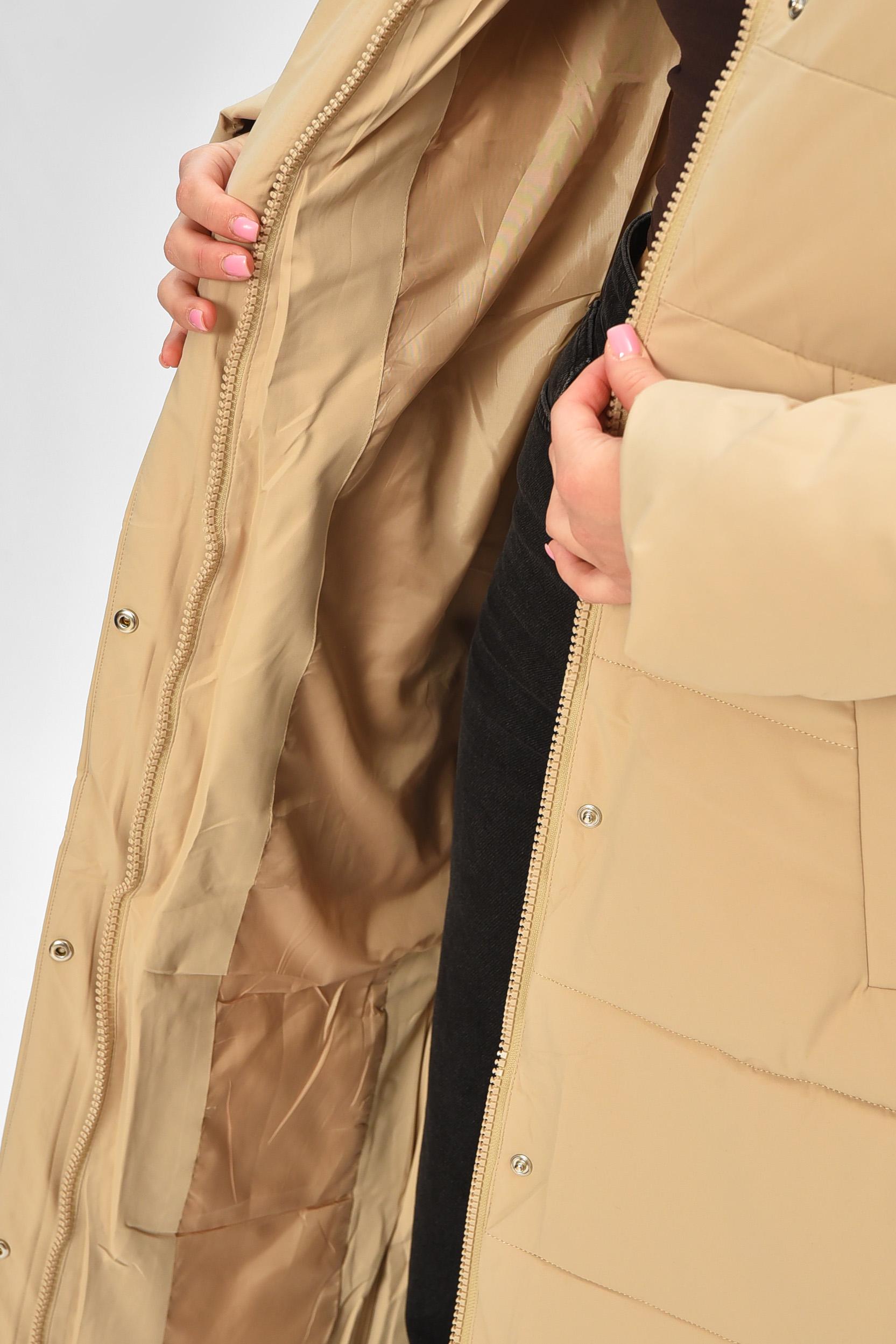 Куртка жіноча подовжена зимова L Світло-бежевий (207188) - фото 4 Куртка жіноча подовжена зимова L Світло-бежевий (207188) - фото 4