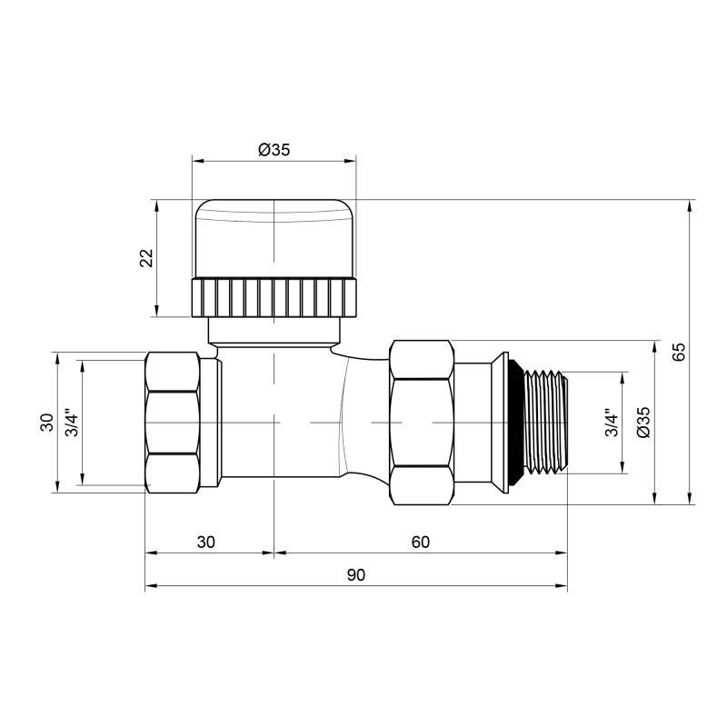 Кран термостатичний SD Plus 3/4" ВН з антипротіканням для радіатора прямий (SD351W20) - фото 2