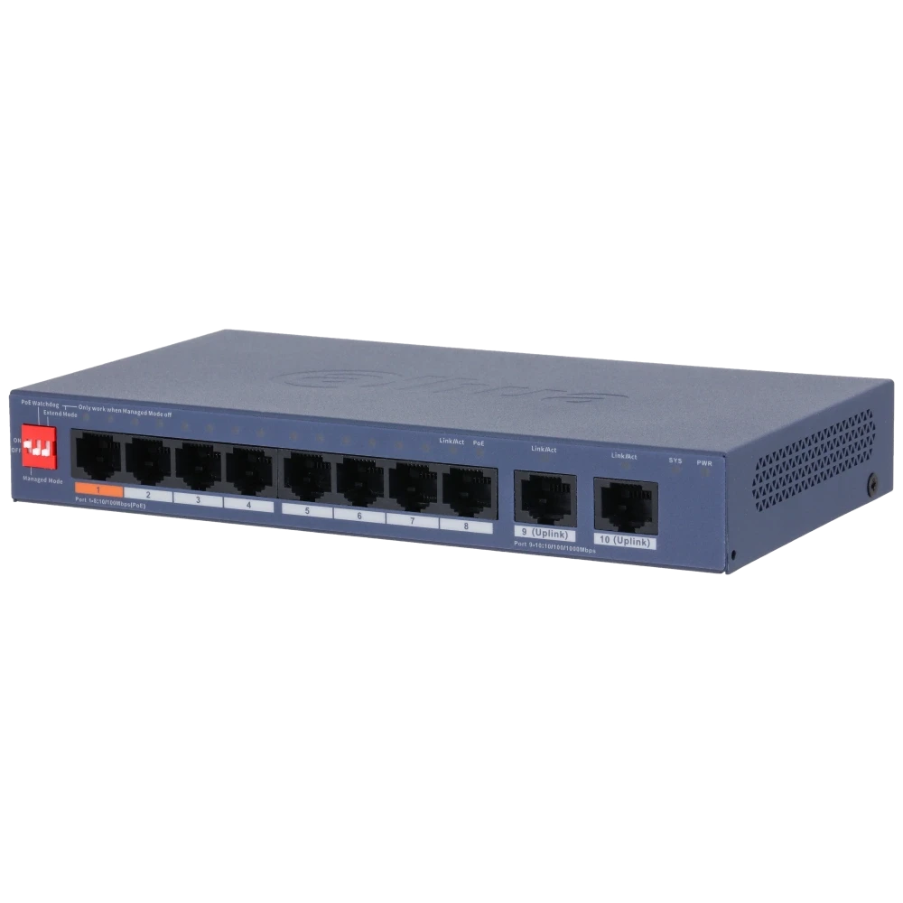 Комутатор 8 портів керований Dahua DH-CS4010-8ET2GT-60 (2863456191)
