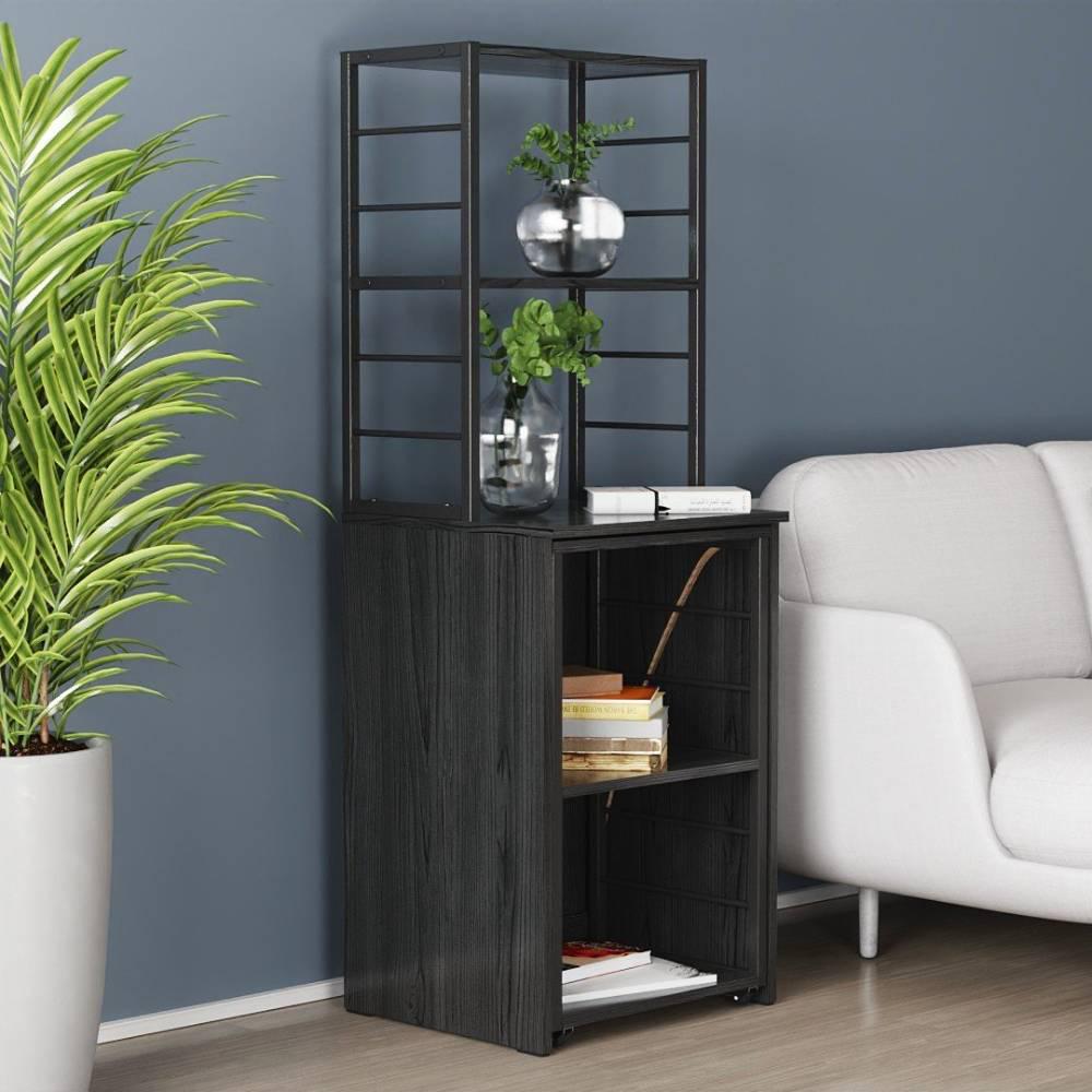 Стіл-тумба трансформер Ferrum-decor Смарт 3/2 з етажеркою метал/ДСП 16 мм 1430x1450x600 мм Чорний/Сосна Кембра (FRD-105118) - фото 1 Стіл-тумба трансформер Ferrum-decor Смарт 3/2 з етажеркою метал/ДСП 16 мм 1430x1450x600 мм Чорний/Сосна Кембра (FRD-105118) - фото 1