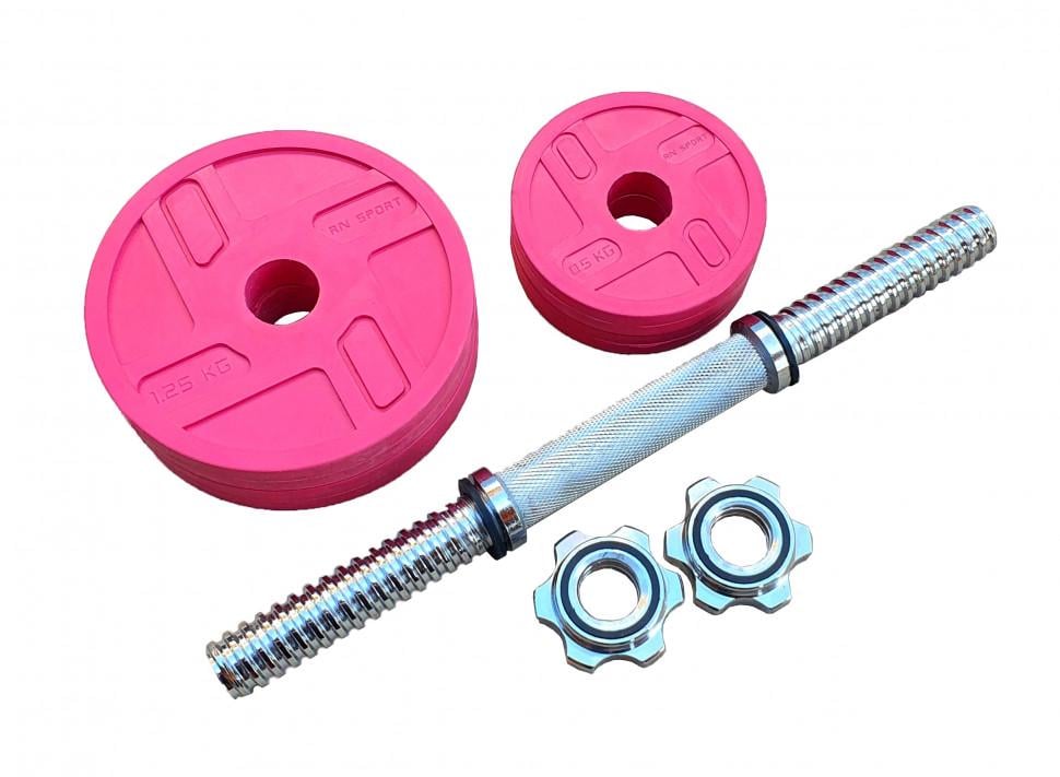 Гантель разборная обрезиненная RN-Sport 7 кг Розовый (Аrn-sport9)