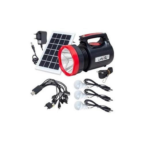 Солнечная панель и фонарь TOSS ST-1908 FM/Bluetooth/MP3/3 лампы/USB