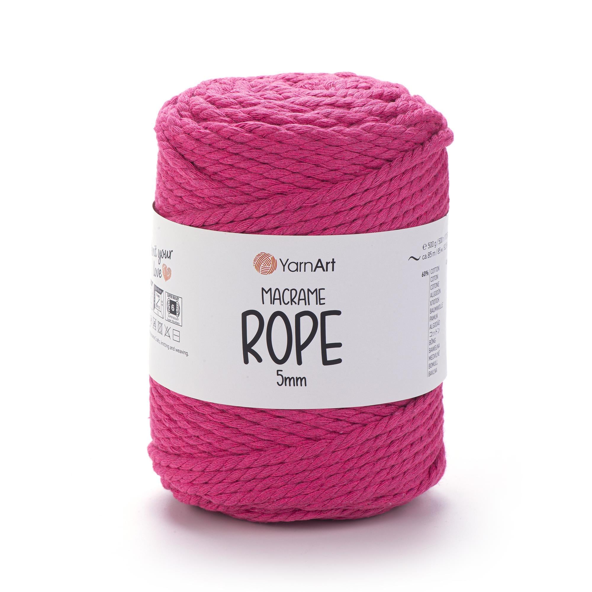 Шнур кручений Macrame Rope 5 мм 500 г Яскраво-рожевий №803 (2908233776)