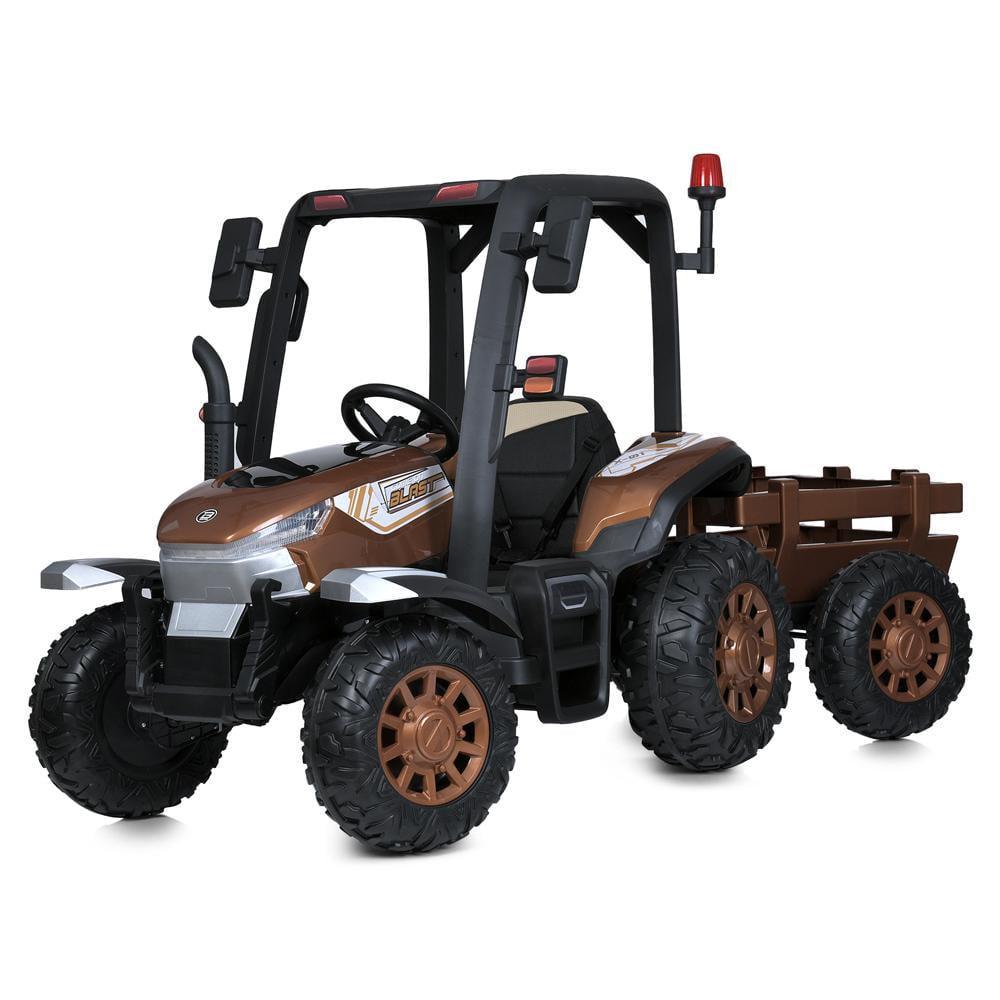 Детский электромобиль Bambi M 4844EBLR трактор с прицепом Коричневый