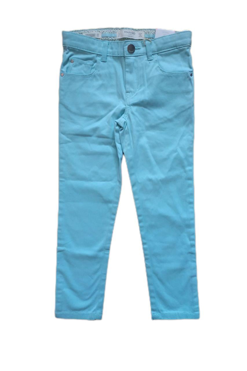 Джинсы для девочки Mango 4-5 лет р. 110 Бирюзовый (53090167)
