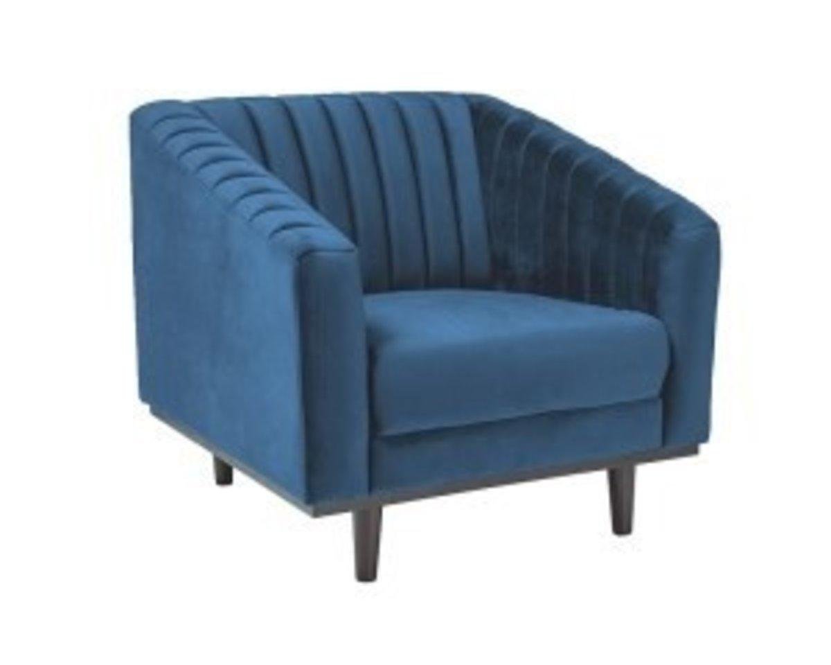 Кресло мягкое Signal Asprey 1 Ткань/Дерево цвет Синий/Венге (ASPREY1VGR86)