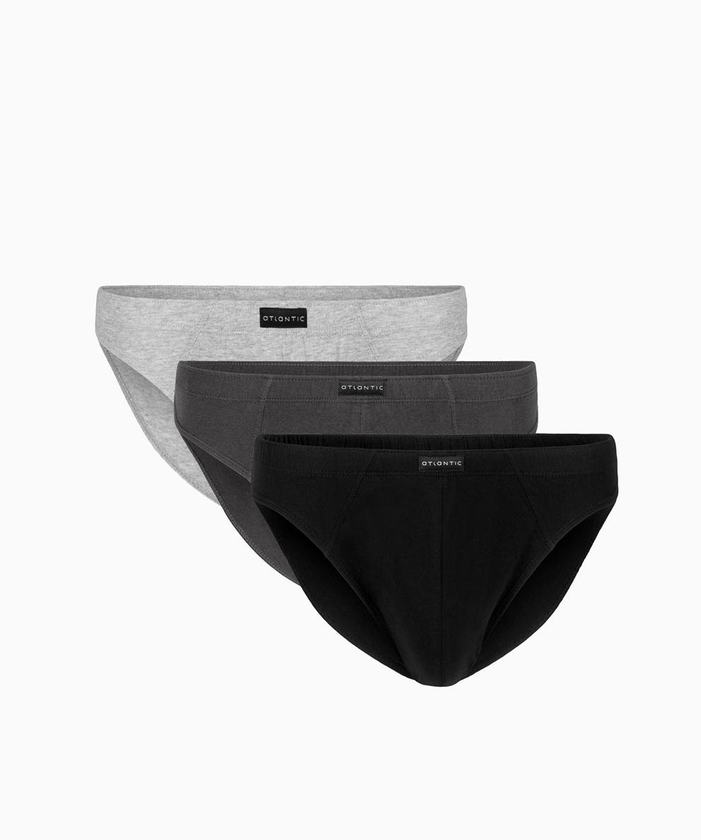 Трусы мужские спорт Atlantic Basic 3BMP-322 100% хлопок 3 шт. XXL Черный/Серый меланж/Графитовый (3BMP-322XXLCZA/SZM/GRF)