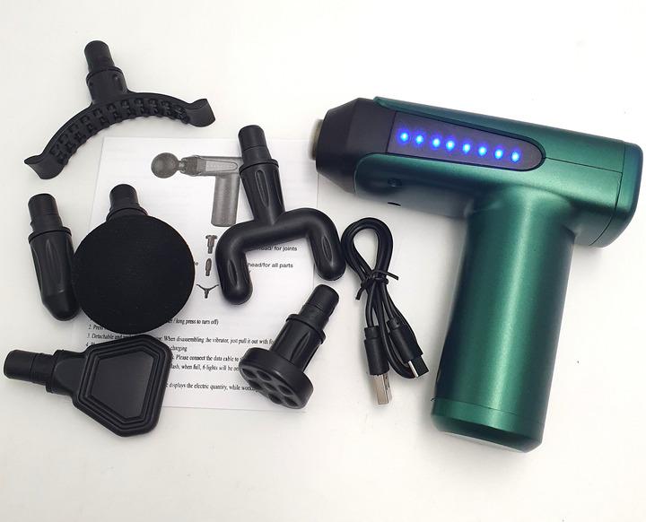 Массажер-пистолет для тела портативный R97182 6 насадок Type-C - фото 3 Массажер-пистолет для тела портативный R97182 6 насадок Type-C - фото 3