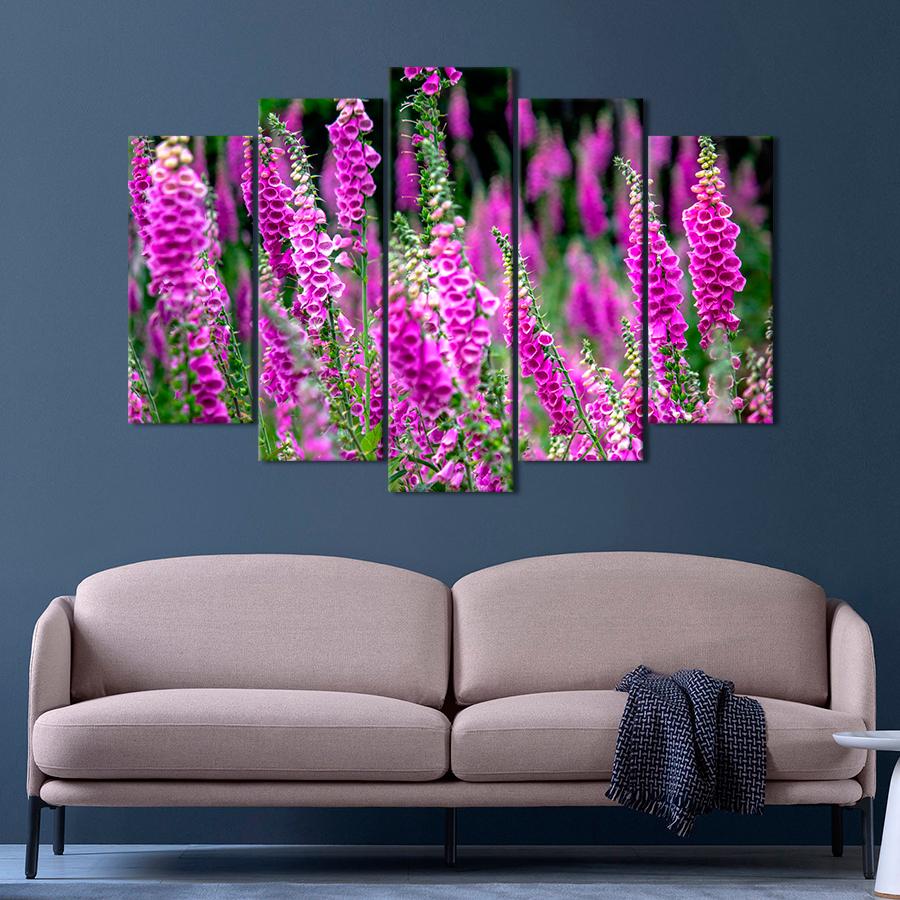 Картина цветы и растения Полевые цветы наперстянки 137x85 см (A1054-5)