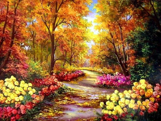 Алмазна мозаїка My Art Фарби осені на підрамнику квадратні алмази 30х40 см (ТН1214)
