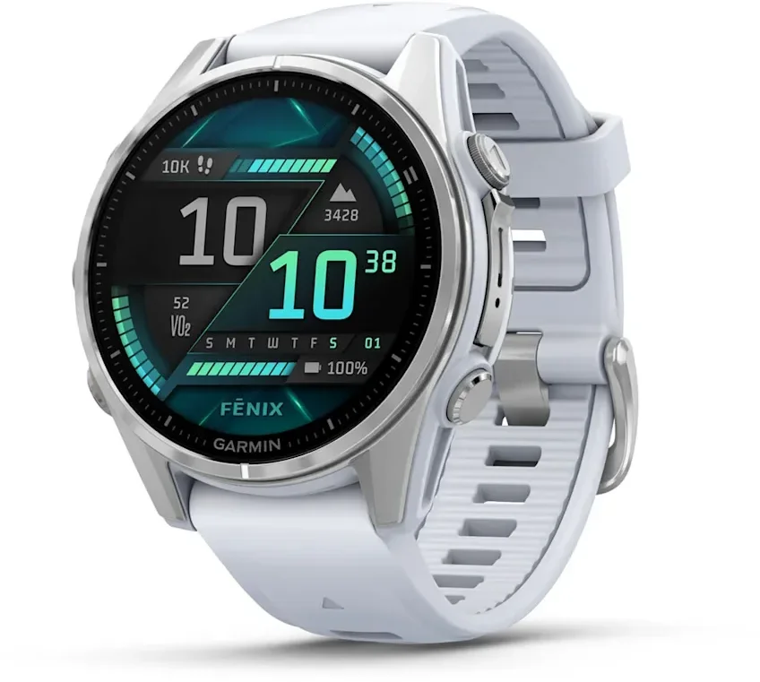 Смарт-часы Garmin Fenix 8 Amoled 43 мм Silver with Whitestone Silicone Band (010-02903-00) - фото 1