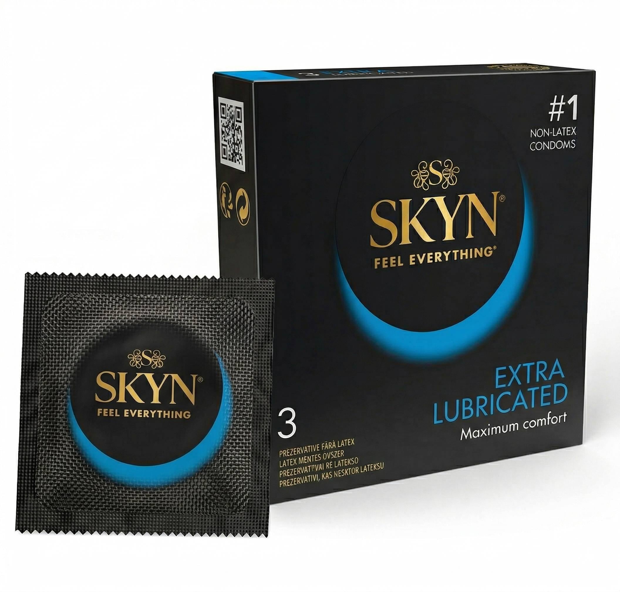 Презервативы безлатексные Skyn Extra Lube с дополнительным лубрикантом 3 шт.
