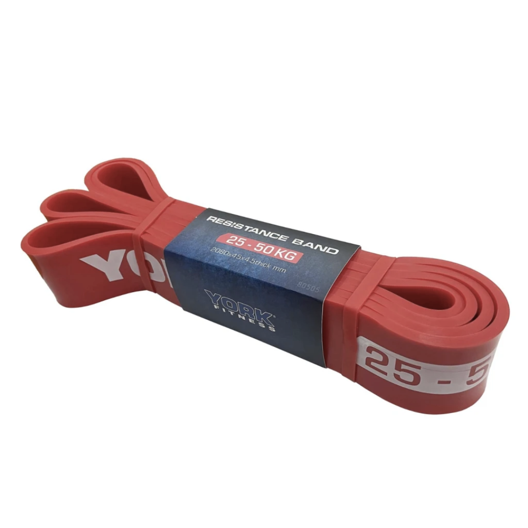 Резинка для фитнеса York 2080x45x4,5 мм 25-50 кг Красный (3546) - фото 4 Резинка для фитнеса York 2080x45x4,5 мм 25-50 кг Красный (3546) - фото 4