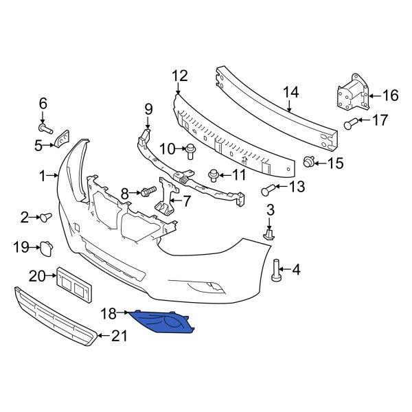 Решітка бампера AVTM Nissan Altima 16-18 права с отв. п/тум 185053914