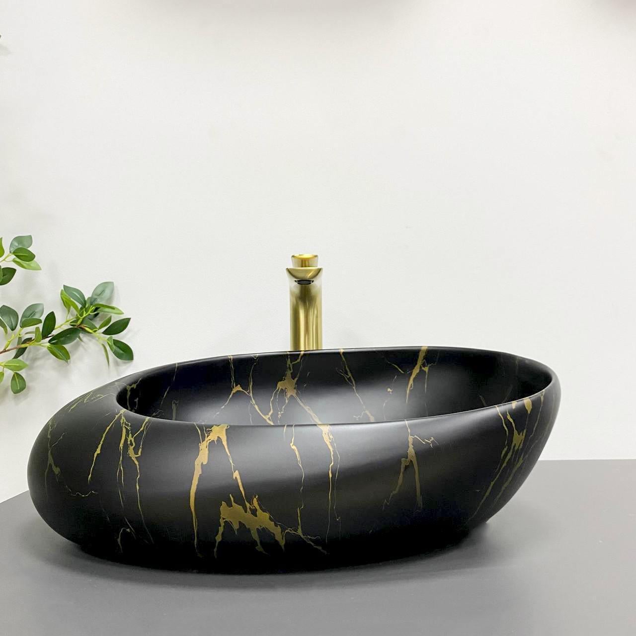 Умывальник накладной VBI VALIANO Marble Black Matt (2808389290)