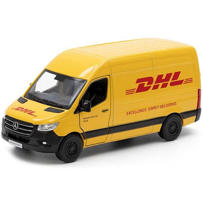 Игрушечная машинка металлическая Mercedes-Benz Sprinter DHL Edition Желтый (28443357)