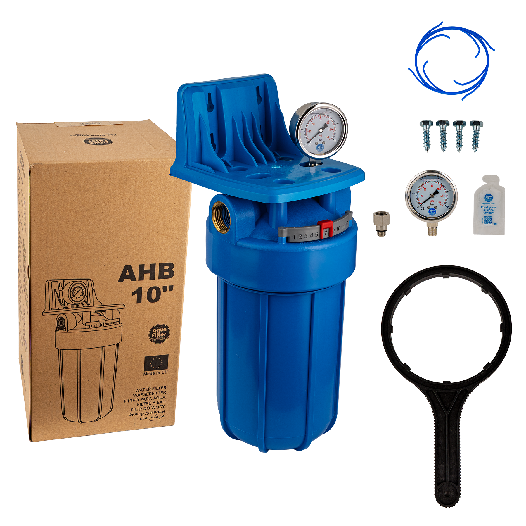 Корпус фильтра Big Blue 10" с манометром FH10B1-B-WB (12076453)