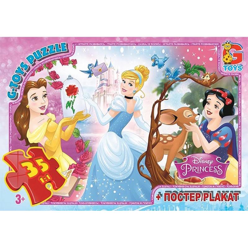 Пазлы детские картонные G-Toys Принцессы Дисней 35 эл. (IP-177-P-890)