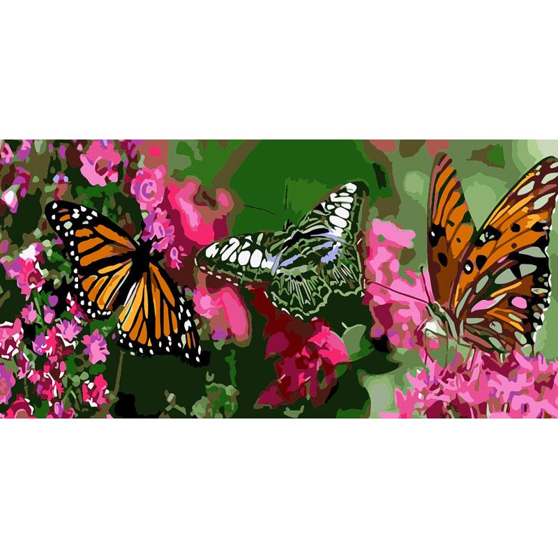 Картина по номерам Strateg Премиум Бабочки 50х25 см (WW059)