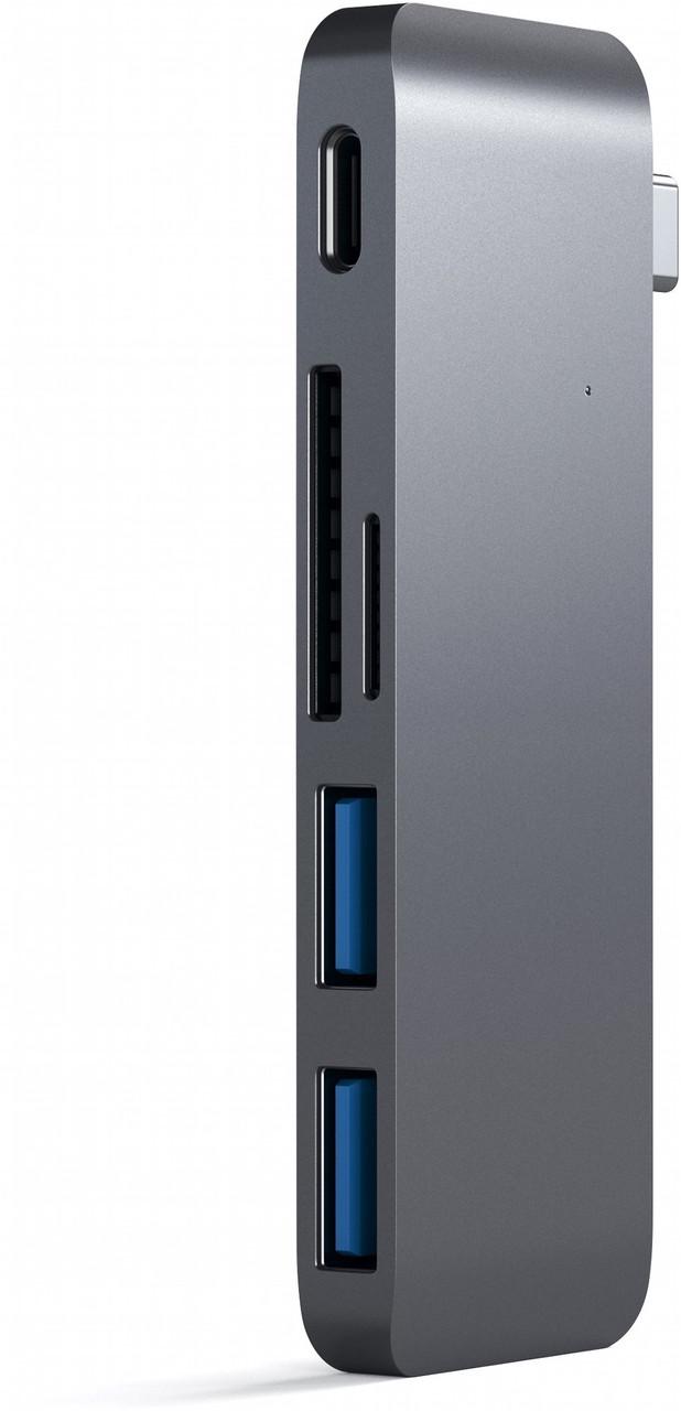 Хаб-адаптер Satechi Type-C USB 3.0 Passthrough Hub, Space Gray(ST-TCUPM) - фото 3