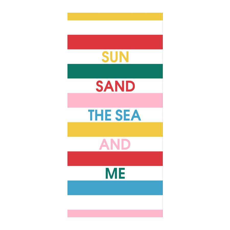Полотенце с принтом Sun sand the sea and me 150х70 см (PLB_21J027)