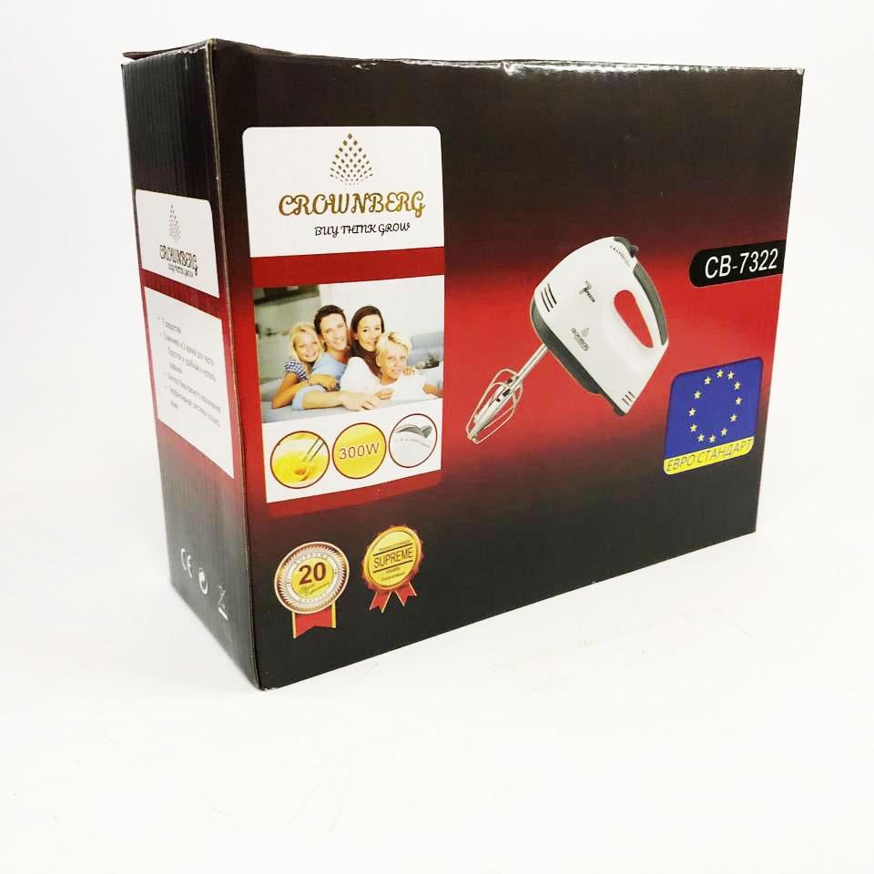 Миксер Crownberg CB-7322 300 Вт Белый (ws95948) - фото 8 Миксер Crownberg CB-7322 300 Вт Белый (ws95948) - фото 8