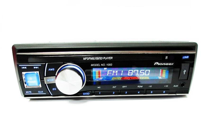 Автомагнитола Pioneer 1093 ISO USB/microSD/FM/AUX с пультом ДУ 4x50 Вт с синей подсветкой