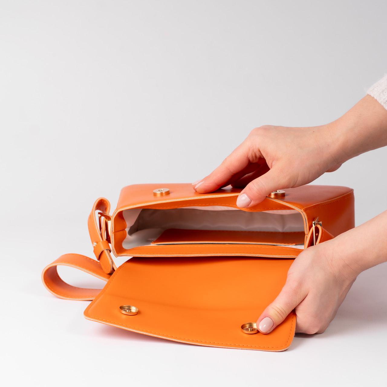 Сумка жіноча багет XENIA № 26-24 Помаранчевий - фото 3 Сумка жіноча багет XENIA № 26-24 Помаранчевий - фото 3