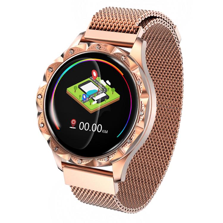 Женский смарт-браслет SUNROZ D18 1,04" IP67 Золотистый (SUN5458)