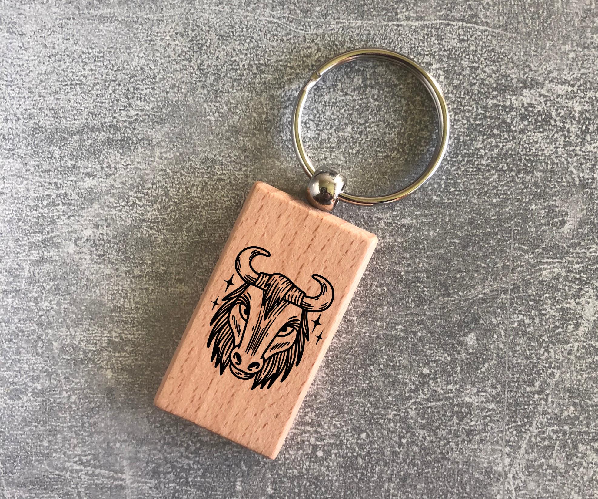 Брелок деревянный с изображением зодиака "Телец" (15010104026)